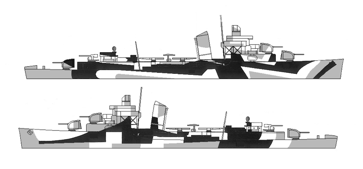 Sims Class Destroyer Model Dazzle - Article: Camouflage Design Evolution